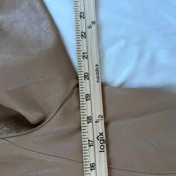 lambskin leather vintage yvonne & marie moto blazer jacket camel brown nude 10 - Picture 8 of 9